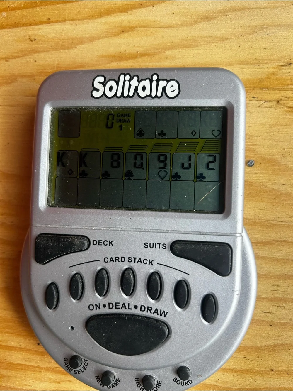 Solitaire Portable Electronic Game - Silver with Black Buttons